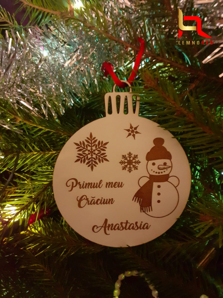 Glob lemn personalizat Primul meu Craciun [2]