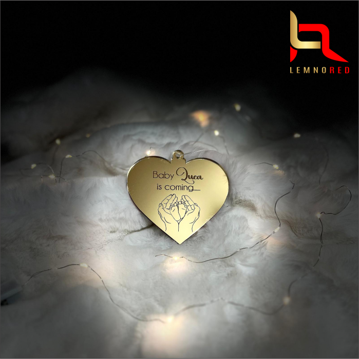 Glob inimioară personalizat „Baby [Nume] in coming" [2]