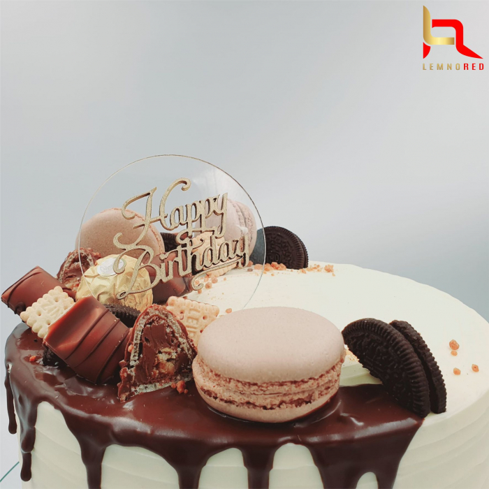 Topper tort HAPPY BIRTHDAY (plexiglas + lemn) [2]