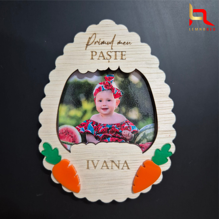 Magnet frigider rama foto -  Primul meu Paste cu poza si text [3]