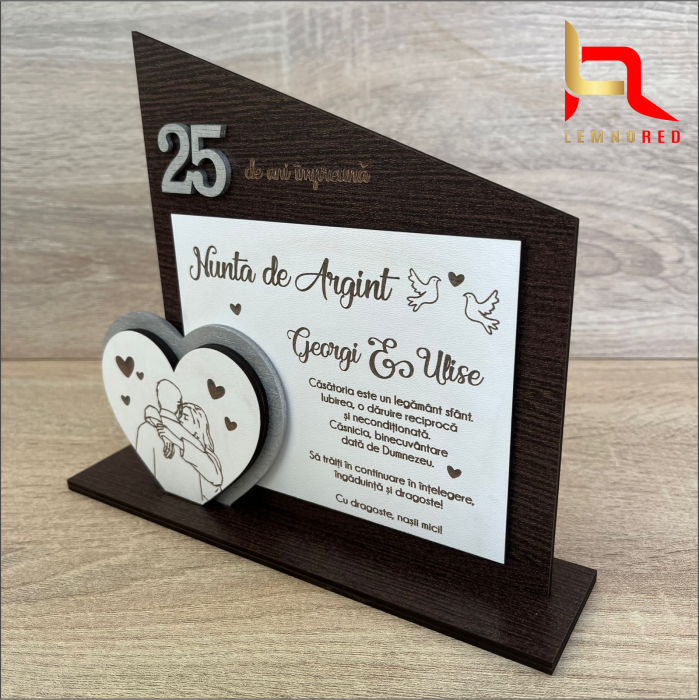Placheta personalizata Nunta de Argint - 25 de ani de iubire [2]