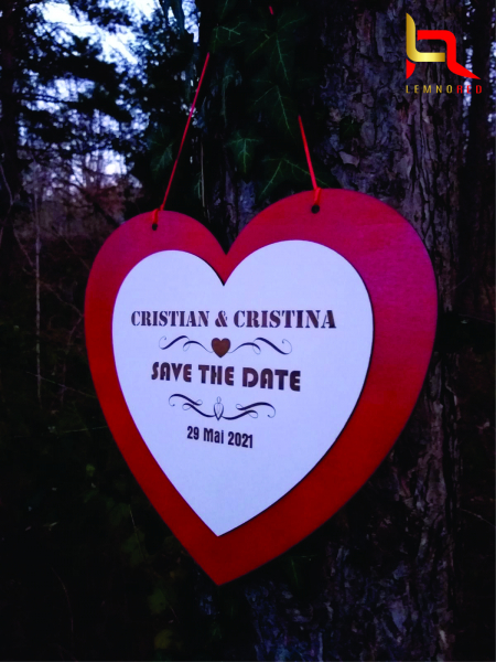 Placuta personalizata inima Save the Date [3]