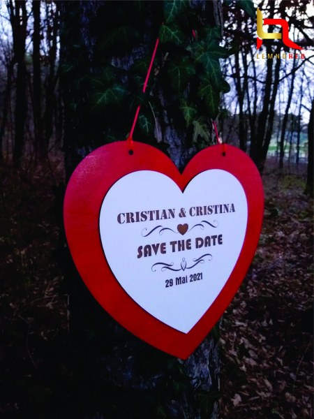 Placuta personalizata inima Save the Date [2]