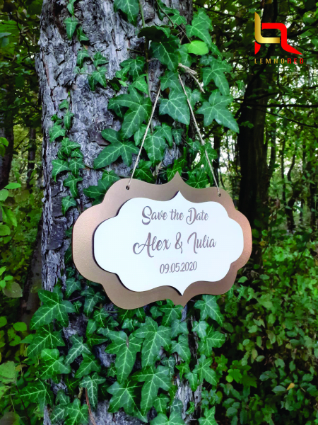 Placuta Save the Date personalizata cu nume si data nuntii [2]