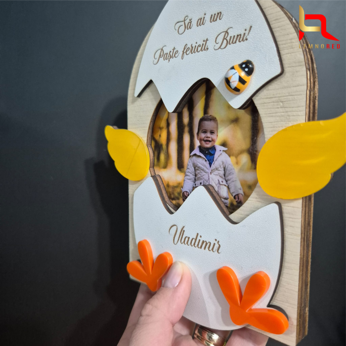 Rama foto magnet frigider Pui de Paste personalizata cu poza – cadou de Paste pentru bunici, copii, familie [4]