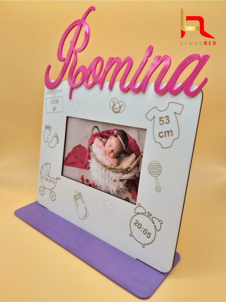 Rama foto personalizata nume si detalii gravate [2]