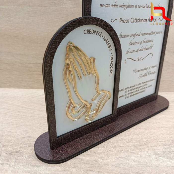Ramă/Trofeu de Mulțumire pentru Preot/Duhovnic - cadou religios [3]