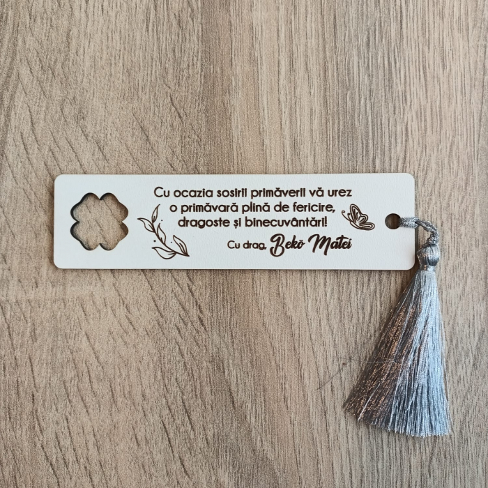 Semn de carte personalizat, din lemn (TEXTUL TAU) [4]