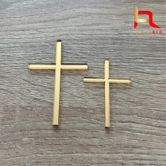 Set 2 Cruciulițe – Oglindă Acrilică Aurie & Argintie [1]