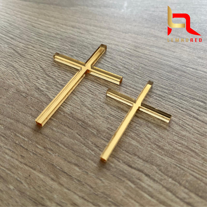 Set 2 Cruciulițe – Oglindă Acrilică Aurie & Argintie [2]