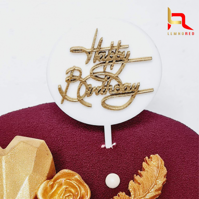 Topper Happy birthday plexiglas + lemn [2]