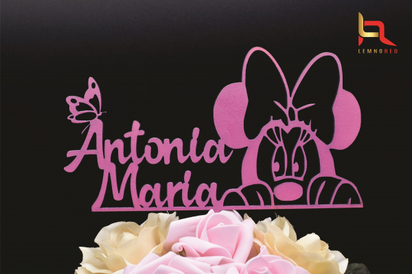 Topper Minnie Mouse personalizat cu numele fetitei [2]