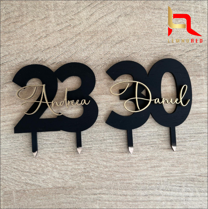 Topper tort CIFRA + nume personalizat [3]