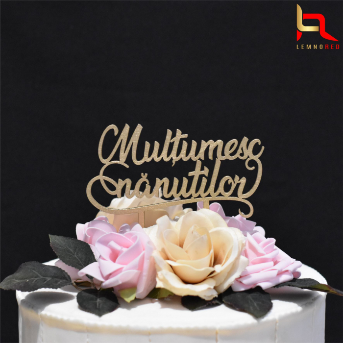 Topper tort Multumesc/Multumim Nanutilor [2]
