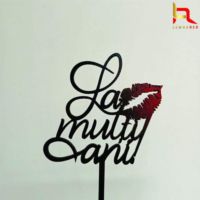 Topper tort Red lips "La multi ani" [2]