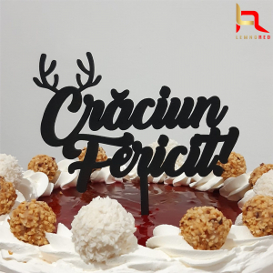 Toppere Craciun - Cake topper Crăciun Fericit M2