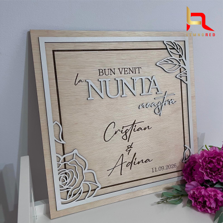 Tablou Nunta Personalizat Bun Venit la Nunta Noastra [1]