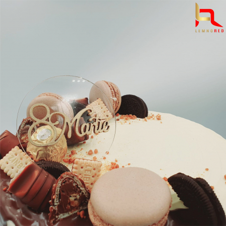 Toppere aniversari - Topper plexiglas rotund 8 Martie