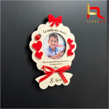 Decoratiune cu poza - magnet personalizat cu nume – Cadou pentru mama de 8 Martie [1]