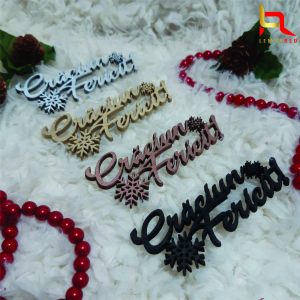 Decoratiuni Craciun - Aplicație lemn Crăciun Fericit