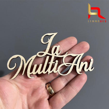 PRODUSUL LUNII - Aplicație laterală pentru tort „La mulți ani” din lemn/plexiglas