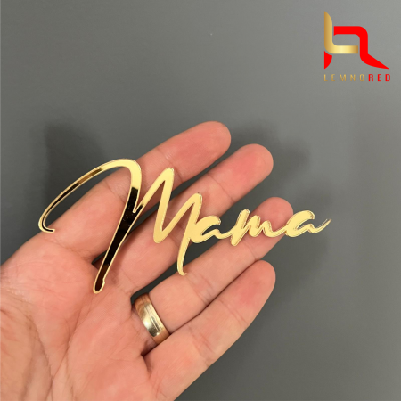 Toppere diverse - Aplicatie laterala tort - Mama (oglinda acrilica)