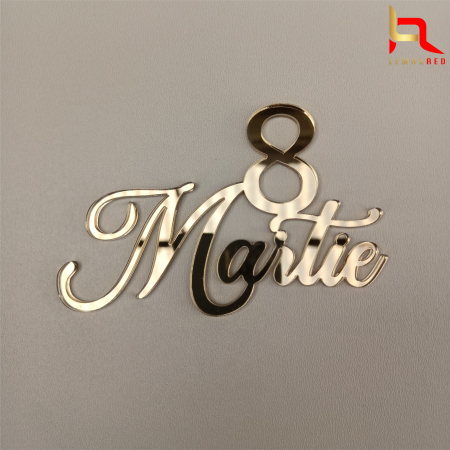 1-8 Martie - Aplicatie pentru tort, din oglinda acrilica - 8 Martie