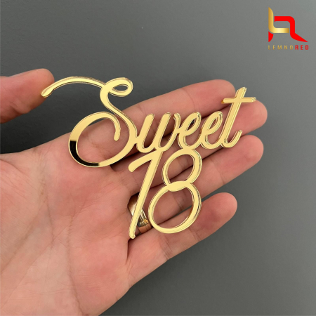 Toppere aniversari - Aplicatie Sweet 18 (oglinda acrilica)