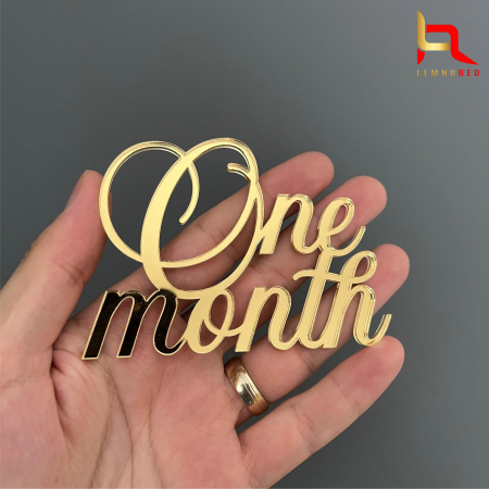 Toppere aniversari - Aplicatie tort - ONE MONTH (oglinda acrilica)