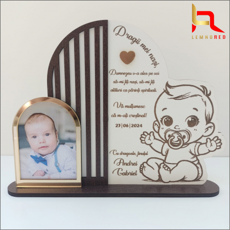 Botez - Cadou pentru nasii de botez - rama foto personalizata