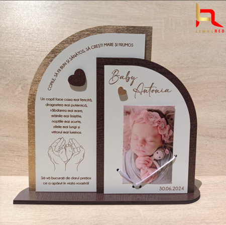 Botez - Cadou vizita nou nascut - Rama foto personalizata bebelus