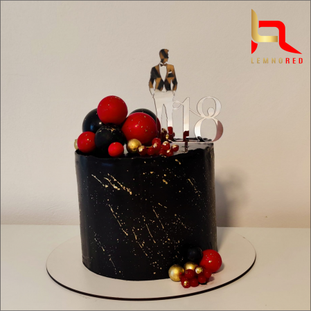 Toppere aniversari - Cake topper aniversare 18 ani - silueta baiat