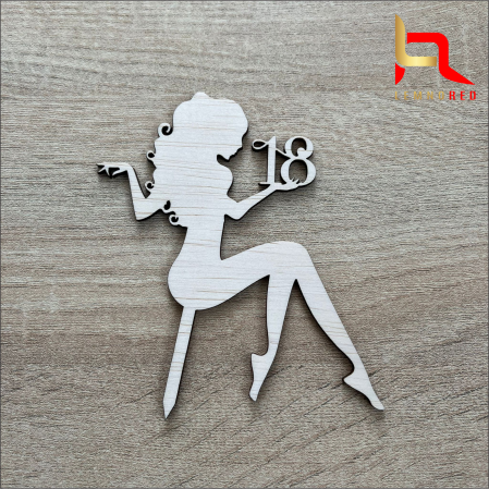 Toppere aniversari - Cake topper aniversare 18 ani - silueta fata