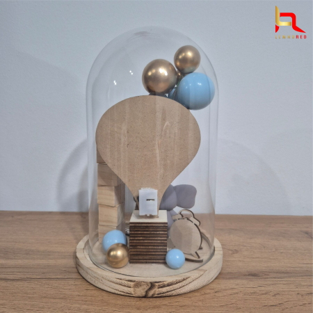 Cupolă din sticlă cu detalii personalizate – cadou special la nașterea bebelușului [5]