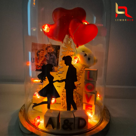 Cupola Personalizata pentru Cupluri – Cadou Romantic cu Luminite & Poza [1]