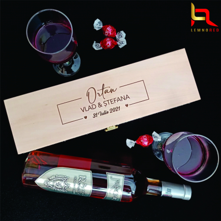 Cutii pentru vin - Cutie de vin personalizata Cununie/Casatorie