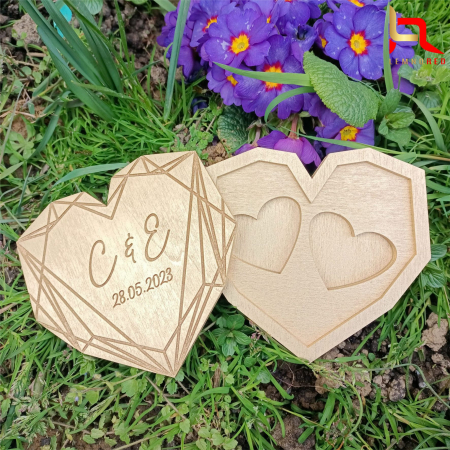 Cutie verighete personalizata GEOMETRIC HEART [1]