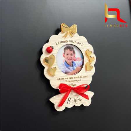 Decoratiune cu poza - magnet personalizat cu nume – Cadou pentru mama de 8 Martie [3]