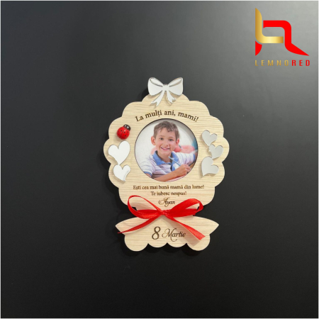 Decoratiune cu poza - magnet personalizat cu nume – Cadou pentru mama de 8 Martie [4]
