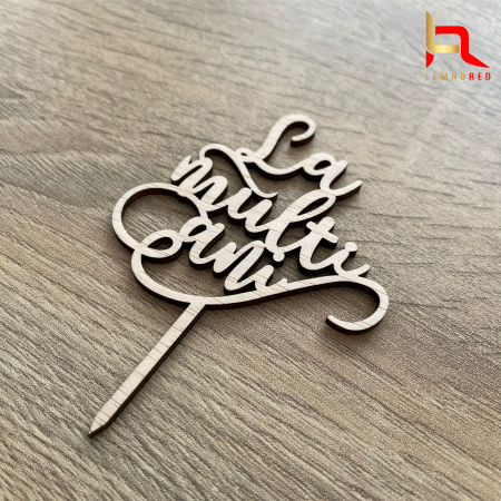 Decoratiune pentru tort - La multi ani (materiale diverse) [1]
