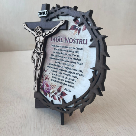 Decoratiune religioasa TATAL NOSTRU - cadou din lemn [1]