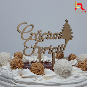 Toppere Craciun - Decoratiune tort Crăciun Fericit M3