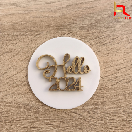 Decoratiune tort din plexiglas + lemn (HELLO 2024) [1]