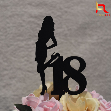 Cake topper pentru majorat - Fata 18 (M2)