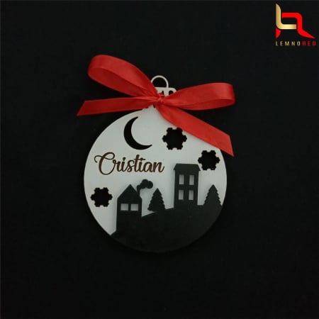 Craciun - Glob cu nume personalizat si aplicatie Black City