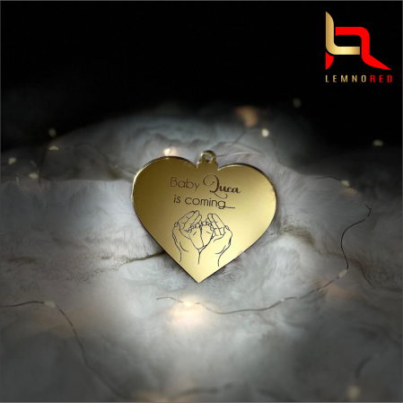 Evenimente speciale - Glob inimioară personalizat „Baby [Nume] in coming"