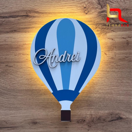 Lampa decorativa LED - balon cu aer cald - personalizata cu nume