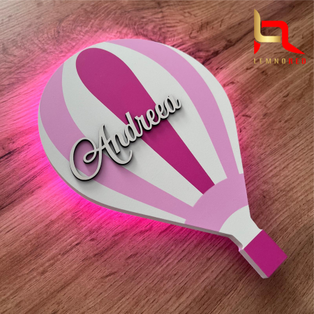Lampa LED roz personalizata pentru fetite [1]
