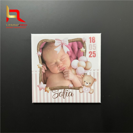 Magnet de Frigider Personalizat pentru Botez – Cadou Unic cu Numele Copilului și Data Evenimentului [0]