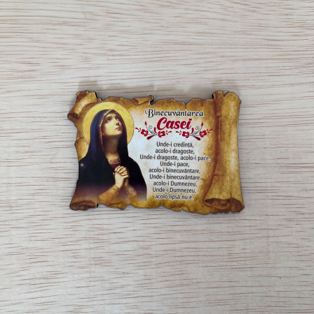 Religioase - Magnet pergament - BINECUVANTAREA CASEI